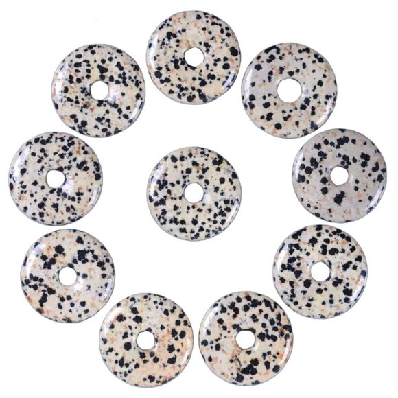 Dalmatian Jasper and Lucky Coin Pendant Handmade - Picture 5 of 5